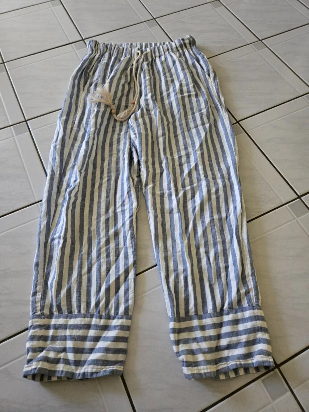 Faherty Pacific Beach Pants Blue Lucy Stripe XS - Picture 2 of 5